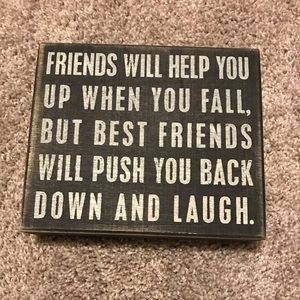 Cute Best Friends wooden wall hanging/shelf decor